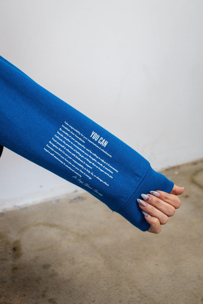 you can french blue sweatshirt mental health sleeve